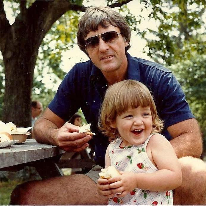 Jan as a young child with her father, whose words inspired Strong Finish Wellness.